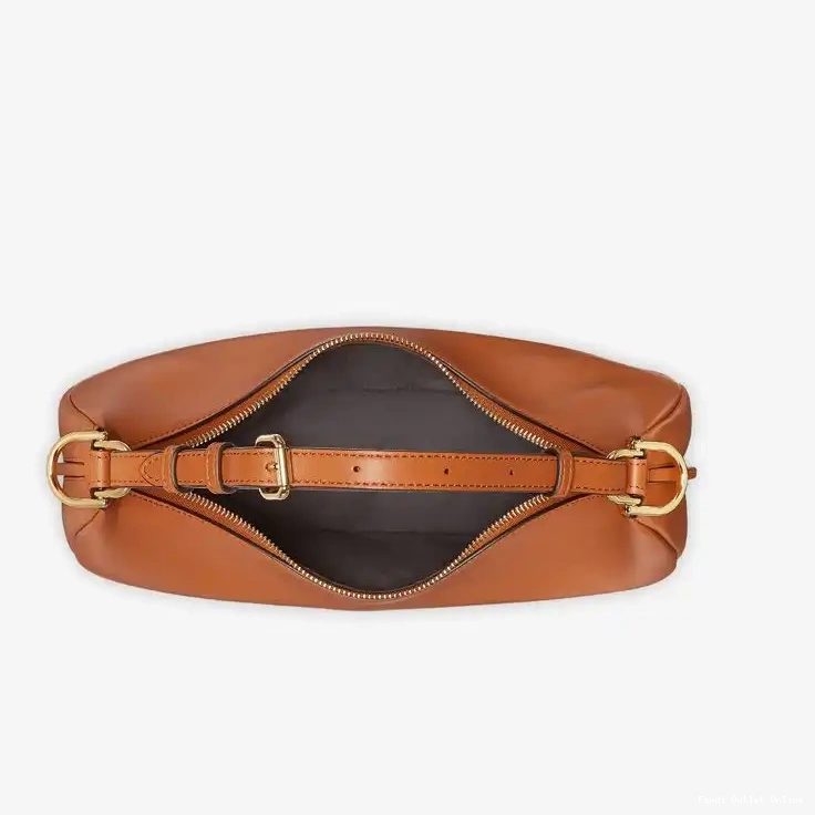 Affordable Small Brown Leather Fendigraphy Hobo Calf Bag Fendi In 0706